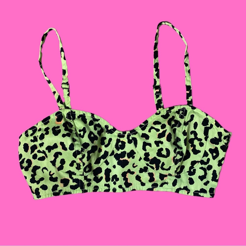 Forever 21 Green Leopard Bralette